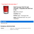 thumbnail image 2 of Right Passenger Side Tail Light Assembly - Compatible with 2003 Ford E-250, 2 of 2