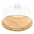 thumbnail image 1 of 1 Pc Household Bread Plate Pastry Plate Convenient Snack Tray with Glass Cover, 1 of 8