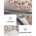 thumbnail image 5 of Farmhouse Red Entryway Runner Rug 2x4ft,Vintage Flower Leaf Botanical Plant Washable Woven Living Room Hallway Bedroom Kitchen Carpet with Tassels,Indoor Outdoor Throw Door Mat for Entryway, 5 of 5