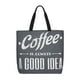 thumbnail image 1 of Disketp Coffee Is Always A Good Idea Bolsa Tote de Lona para Mujer, Bolso de Hombro y Cruzado con Cierre de Cremallera, 1 of 7