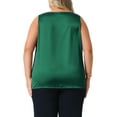 thumbnail image 4 of DARING DIVA Women's Plus Silk Satin Tank Top V Neck Cami Blouse 4X Dark Green, 4 of 6