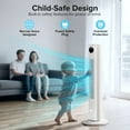 thumbnail image 6 of KISSAIR 35" Tower Fan with Remote, 3 Speeds, 4 Modes, LED Display, 12H Timer, 85° Oscillating, Bladeless Quiet Fan for Bedroom, Home & Office, White, 6 of 9