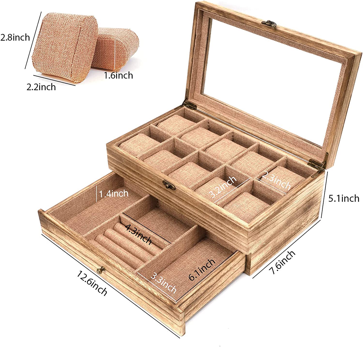 Sfugno 10-Slot Rustic Wooden Watch Organizer photo 5