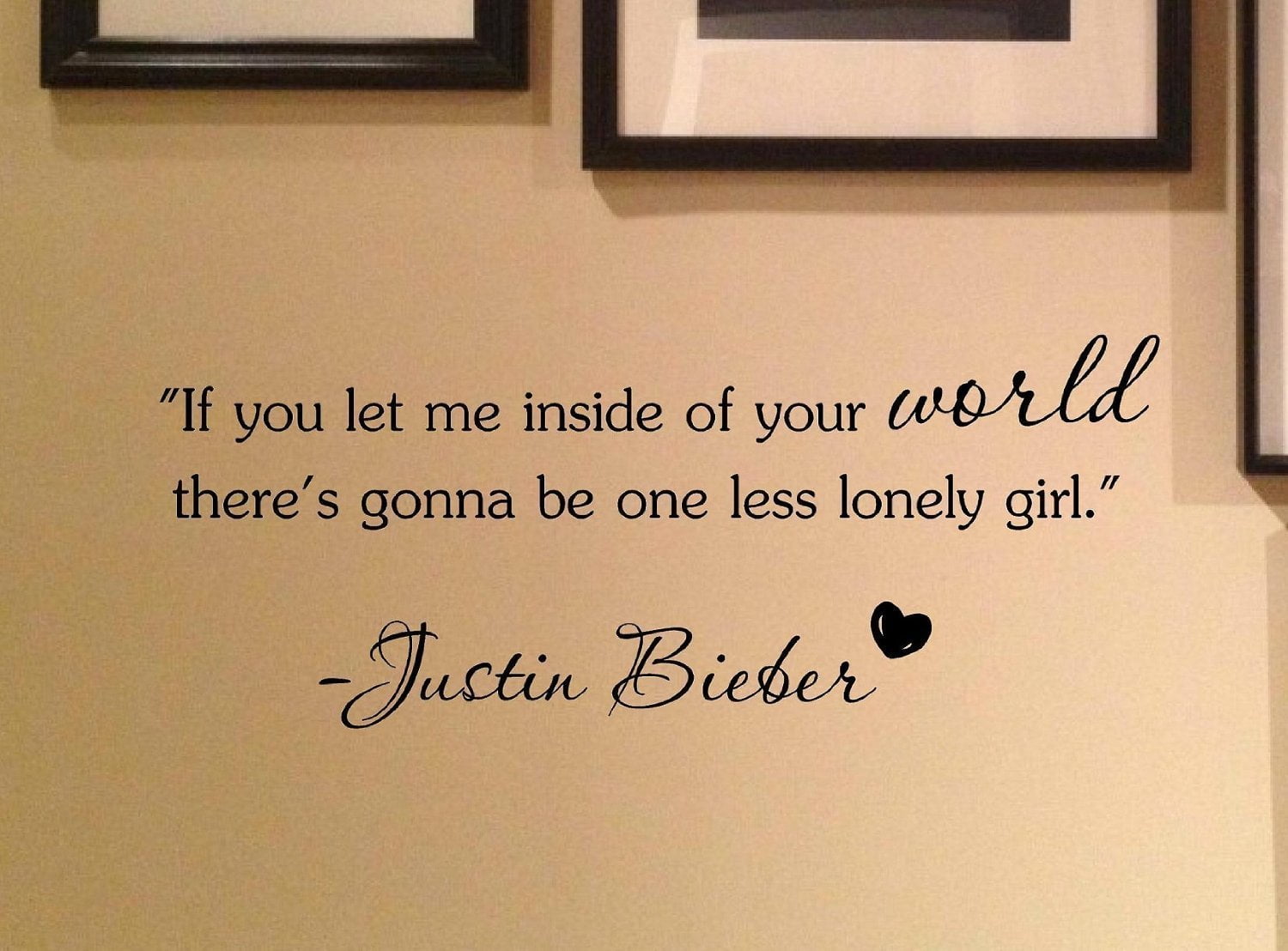 NEVER SAY NEVER Justin Bieber wall art Sticker quote 4 LINES GIRL BOY DESIGN