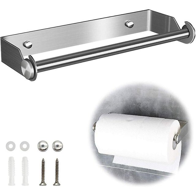 Portarrollos de cocina Portarrollos de papel de cocina Dispensador de toallas de papel de acero inoxidable Toallero de papel Portarrollos de cocina montado en la pared TUNC Sencillez