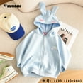 thumbnail image 2 of Cinnamoroll Full Zip Hoodie Sweatshirt Cartoon Ears Hooded Zippered Jacket Coat,120, 2 of 7