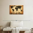 thumbnail image 2 of Elephant Stock Vintage Landmarks World Map Wall Art - Horizontal Canvas Wall Art - Living Room Wall Decor - Map Canvas - Orange And Brown Decor - 30" x 20", 2 of 8