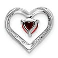 thumbnail image 6 of Auriga Fine Jewelry 14K White Gold Garnet and Diamond Heart Pendant (L- 14.4mm, W-15.3mm) for Women, 6 of 6