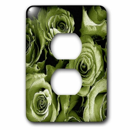 3dRose Close up of dreamy pale sage green rose bouquet 2 Plug Outlet Cover lsp 29868 6
