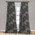 thumbnail image 2 of Nature Window Curtains, Colorful Hand-Drawn Flowers and Leaves Minimalist Art on Dark Back, Lightweight Decor 2-Panel Set with Rod Pocket, Pair of - 28"x63", Pale Ruby and Slate Brown, by Ambesonne, 2 of 3