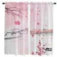 thumbnail image 2 of Watercolor Pink Cherry Blossom Ink Curtains For Living Room Bedroom Window Treatment Home Decoration Drapes Kitchen Curtain, 2 of 6