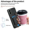 thumbnail image 4 of Asuwish Phone Case for Motorola Moto G 5G 2024 Wallet Cell Cover with Tempered Glass Screen Protector Slim Lanyard Wrist Strap RFID Ring Stand Credit Card Holder Slot G5G 5 G G5 Women Men Black, 4 of 11