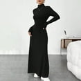 thumbnail image 4 of SMihono Women Long Sleeve Maxi Sweater Dress 2025 Fall Winter Casual Turtle Neck Ribbed Knit Bodycon Going Out Dresses Black S, 4 of 7