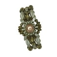 thumbnail image 2 of Latasia Gold Silver Copper Tri Tone Floral Flower Statement Bracelet, 2 of 3