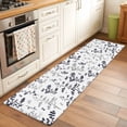 thumbnail image 2 of 2'x6' Rug Runners for Hallways Kitchen, Grey Black Botanical Non Slip Entryway Beside Floor Carpet Runner, Watercolor Spring Floral Summer Leaf Laundry Room Bedroom Throw Rugs Mat for Family Pet, 2 of 8