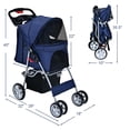 thumbnail image 7 of Infans Folding Pet Stroller 4-Wheel Pet Travel Carrier w/Storage Basket Navy, 7 of 7