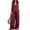 Wine, variant on SOOMLON Matching Sets Women Outfits Plus Size V Neck Button Sleeveless Tees Loose Pants with Pockets 2 Piece Summer Set