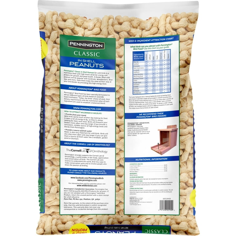 Pennington Classic In Shell Peanuts Wild Bird and Wildlife Feed, 5 lb. Bag Pennington Classic In Shell Peanuts Wild Bird and Wildlife Feed, 5 lb. Bag