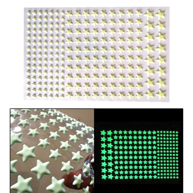 The Dark Stars or Dots Wall Stickers Glowing Stickers Luminous Adhesive Ceiling Stickers for Kids Children Bedroom Birthday Party Wall Decals Estrella Colco brillar en las estrellas oscuras