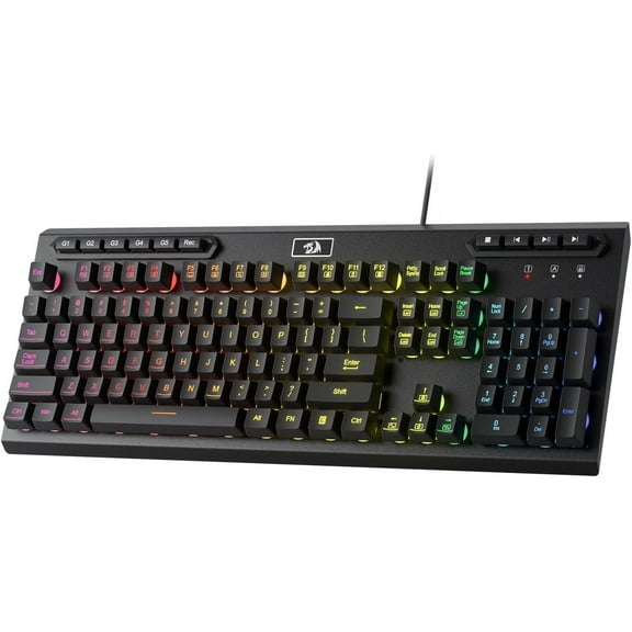 Redragon K513 RGB Membrane Gaming Keyboard, Standard 104 Keys Linear Wired Mechanical-Feel Keyboard