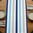 thumbnail image 5 of Navy Blue Stripe 108 Inch Table Runner, Ombre Geometric Grey Vertical Striped Farmhouse Dresser Scarf Cotton & Linen Tablerunner for Dining/Kitchen Island/Holiday Party Décor 13" x 108", 5 of 9