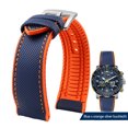 thumbnail image 3 of Correa de reloj de lona impermeable de caucho y silicona para deportes al aire libre de 19, 20, 21 y 22 mm de la serie Citizen Helmsman/Commander, 3 of 5