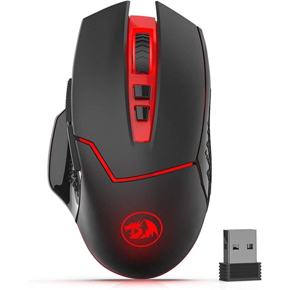 Wireless Optical Gaming Mouse with 8 Buttons, 2400 DPI Optical Fixture, 5-Level Adjustable DPI, USB Receiver for PC, Mac, MacBook, Notebook, and Laptop.