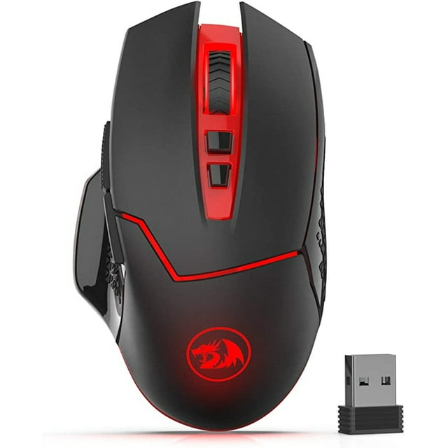 Wireless Optical Gaming Mouse with 8 Buttons, 2400 DPI Optical Fixture, 5-Level Adjustable DPI, USB Receiver for PC, Mac, MacBook, Notebook, and Laptop.