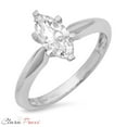 thumbnail image 4 of 1.5 ct Marquise Cut Genuine Cultured Diamond VS1-VS2 J-K 14K White Gold Solitaire Promise Wedding Statement Engagement Designer Ring size 5.5, 4 of 6