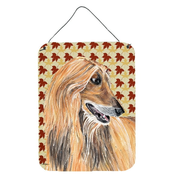 Afghan Hound Fall Leaves Wall or Door Hanging Prints
