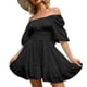 thumbnail image 4 of Mini Vestido Con Lazo En La Espalda, Vintage, Suave, Versátil, Con Volantes, Manga Abullonada, Para Verano, Para Mujer ANGGREK Otros, 4 of 5