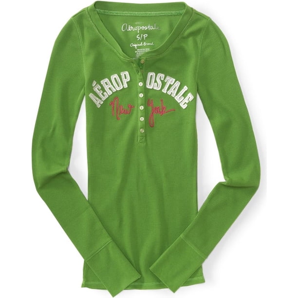 Aeropostale Womens New York Thermal Sweater, Verde, X-Small Aeropostale Térmico