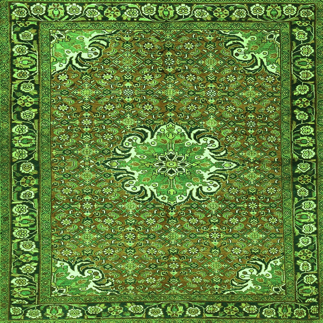 Ahgly Company Indoor Square Persian Green Traditional Area Rugs, 4 ...