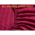thumbnail image 4 of Elegant Comfort 4-Piece Damask Stripe Bed Sheet Set, 1500 Thread Count Microfiber, Wrinkle-Resistant, Twin XL, Burgundy, 4 of 5