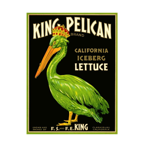 Trademark Fine Art Print Collection King Pelican Brand Lettuce Canvas Wall Art - 18x24
