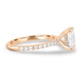 thumbnail image 3 of 2.00Ct Princess Cut Lab-grown diamond Solitaire Engagement Ring, Hidden Halo & Pavé, 18K Rose Gold, 3 of 7