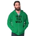 thumbnail image 4 of Feed The Wolf Sarcastic Hangry Gym Zip Up Hoodie Men's Women's Brisco Brands S, 4 of 6