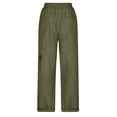 thumbnail image 4 of Manxivoo Cargo Pants for Women High Waisted Women's Loose Fit Summer Loungewear Baggy Elastic Waist Pant Straight Leg Trousers Cargo Pant Dickies Work Pants Army Green, 4 of 4