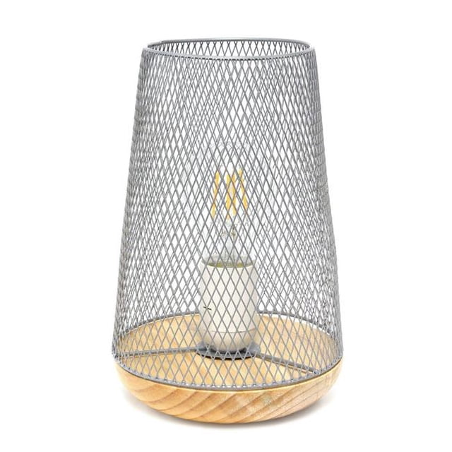 Lampe de Table en Maille Filaire Grise