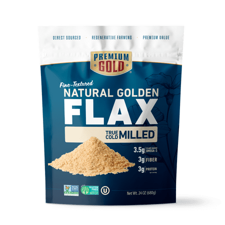 Premium Gold Natural Golden True Cold Milled Flaxseed 24 oz