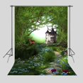 thumbnail image 1 of EREHome Polyester Fabric 5x7ft Green Forest Flowers Backdrop Photography Background Photo Props Room Wall Mural, 1 of 2