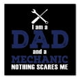 thumbnail image 1 of DistinctInk Custom Bumper Sticker - 4" x 4" Decorative Decal - Black Background - Dad and Mechanic - Nothing Scares Me, 1 of 2