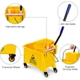 thumbnail image 5 of HJTER Mop and Bucket Set with Wringer On Wheels, 21 Quart Capacity Portable Wringer Trolley on Wheels, Side Press Floor Cleaning Wavebrake w/Handle, Mop Bucket for Home, Commercial, Restaurants, 5 of 8