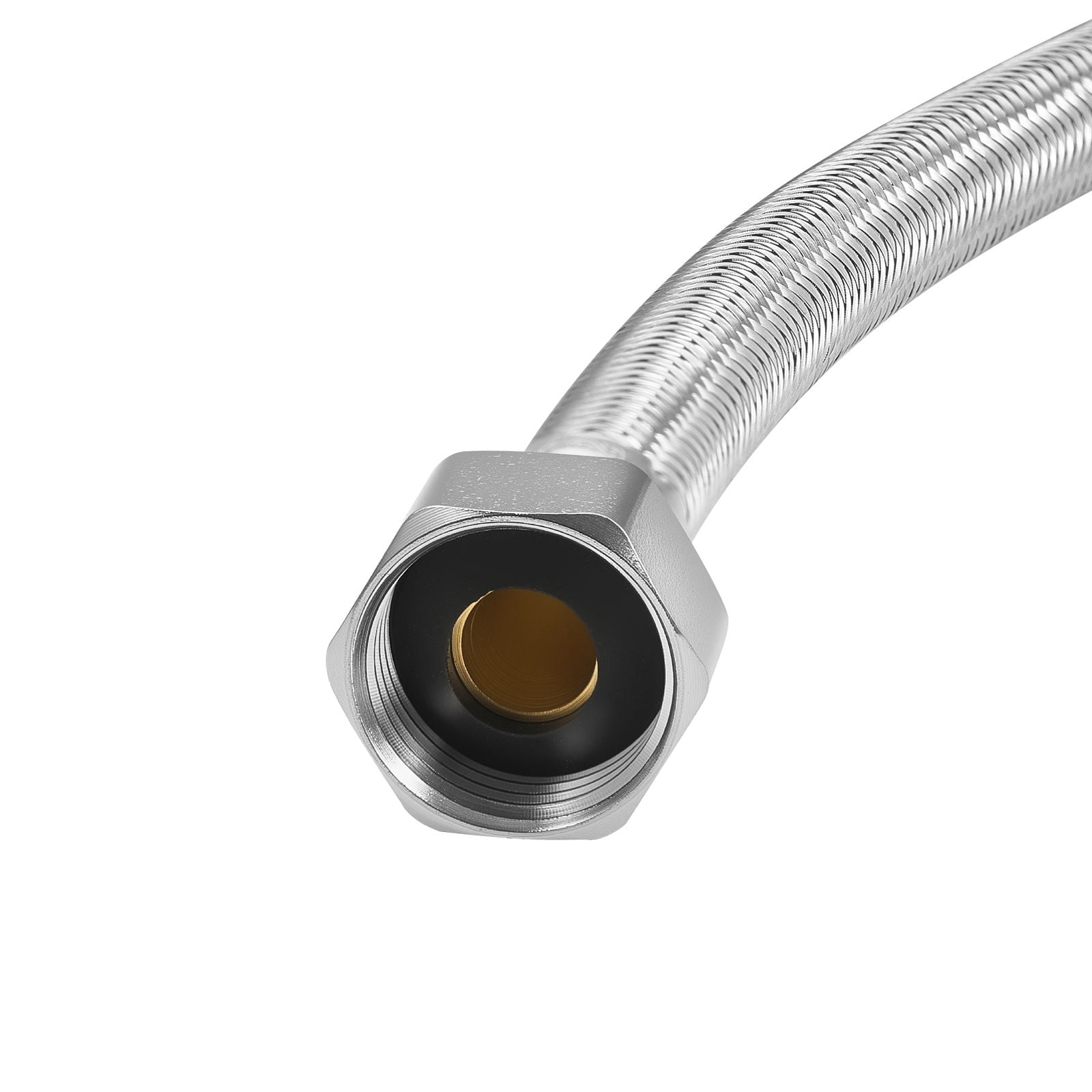 Faucet Supply Line 10-Pack, 16 Inch Braided Stainless Steel with 3/8" Comp x 1/2" FIP, TPV Inner Tube Lead-Free, CUPC Certified, Tool-Free Installation for Kitchen Bathroom