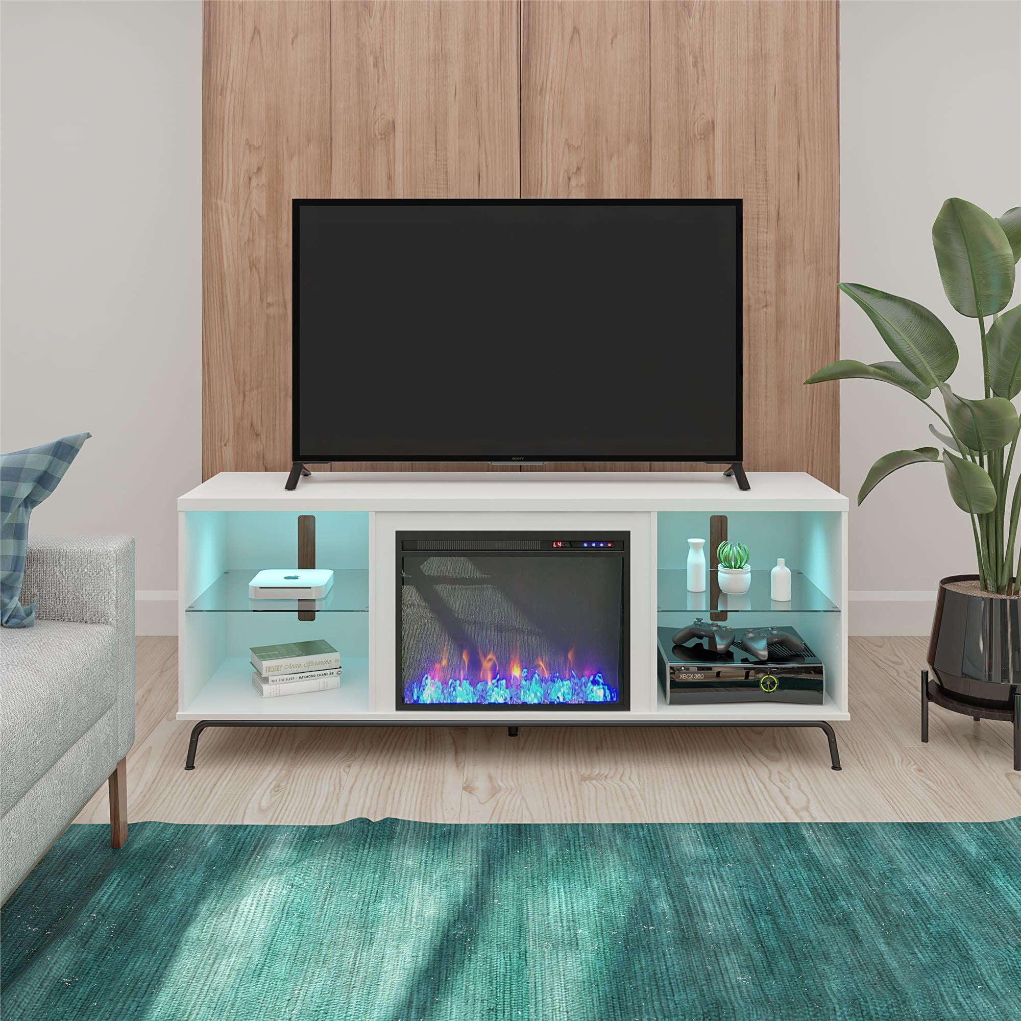 Ameriwood Home Blossom Fireplace TV Stand for TVs up to 70″, White Sansujyuku sansujyuku.com