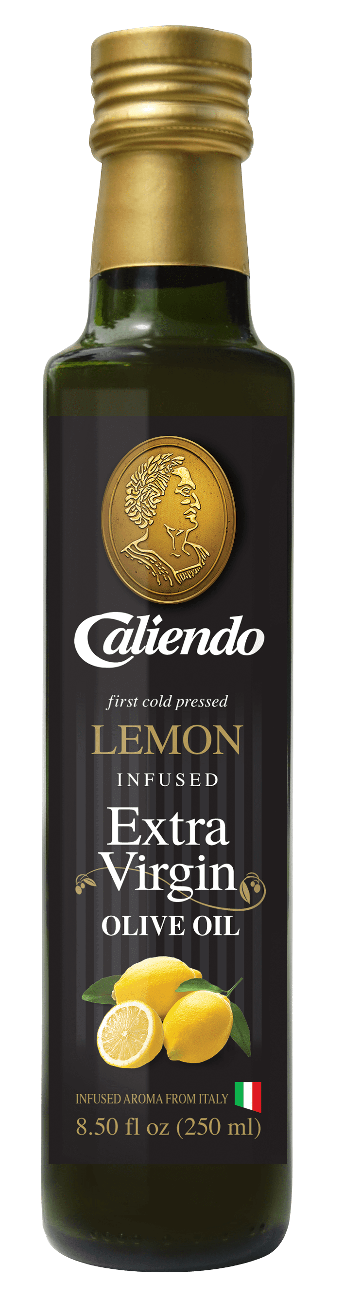 Caliendo Premium Lemon Infused Extra Virgin Olive Oil, Authentic Italian - 8.5 Fl Oz Bottle