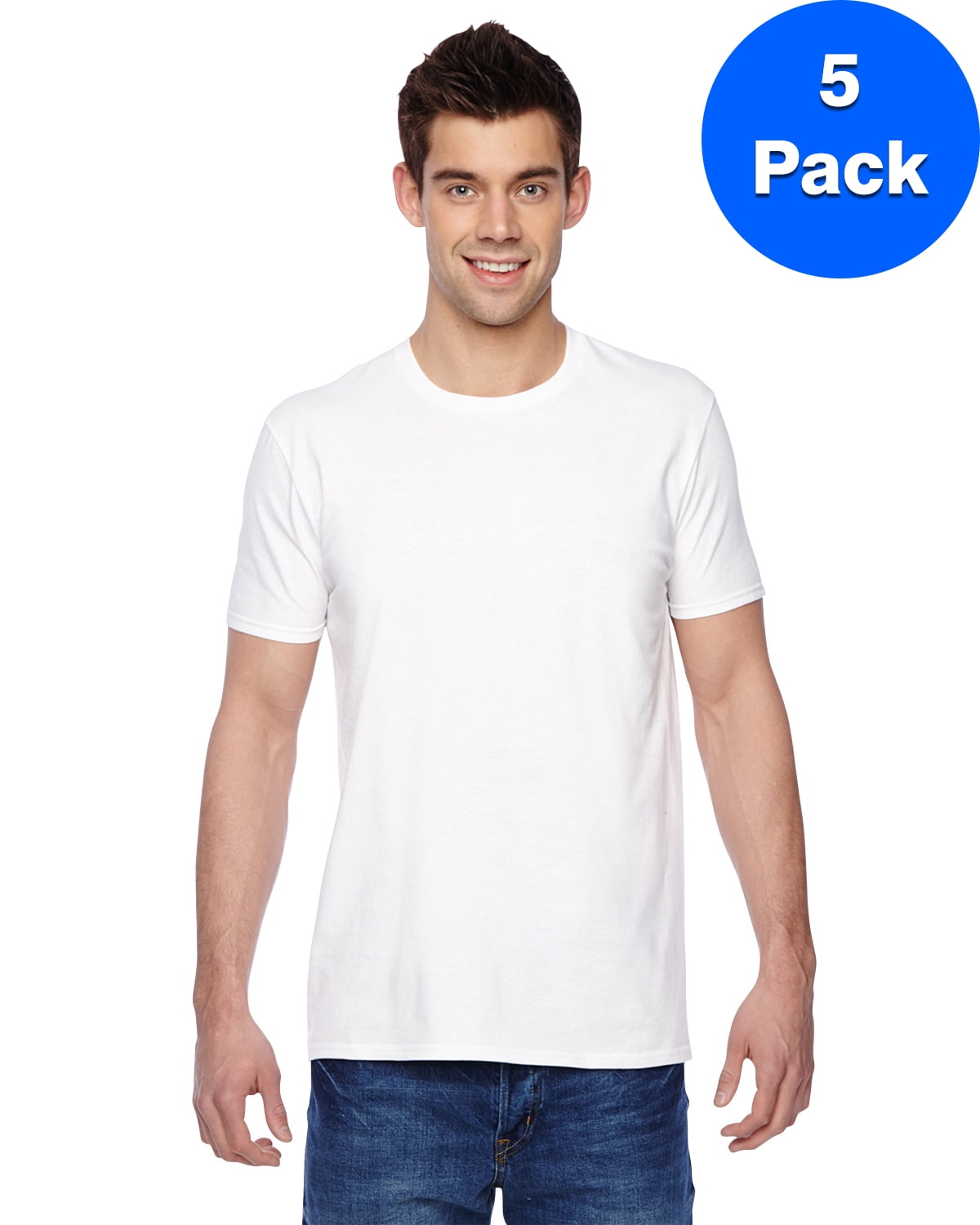 Mens Cotton Jersey Crew TShirt SF45R (5 PACK)