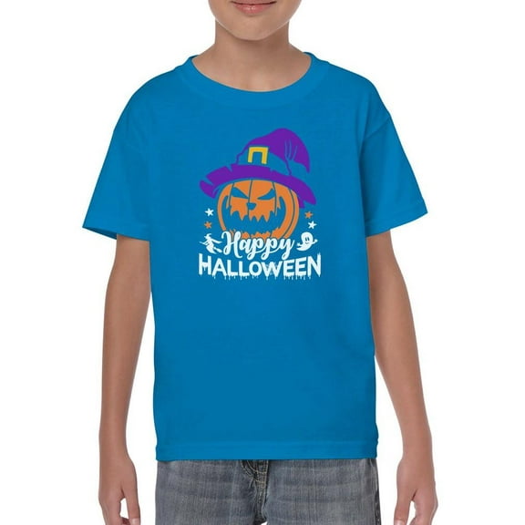 Happy Halloween Spooky Pumpkin T-Shirt Juniors -Image by Shutterstock, x-Small