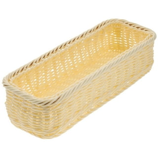 OFFSCH Separate Storage for Kitchen Utensils Wicker Serving Basket Divided  Storage Basket Bathroom Storage Bins Basket with Dividers Rattan Tray Paper