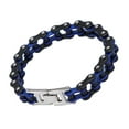 thumbnail image 1 of Pulsera de cadena de motocicleta Bling Bling estilo Rock and Roll negro y azul, 1 of 14